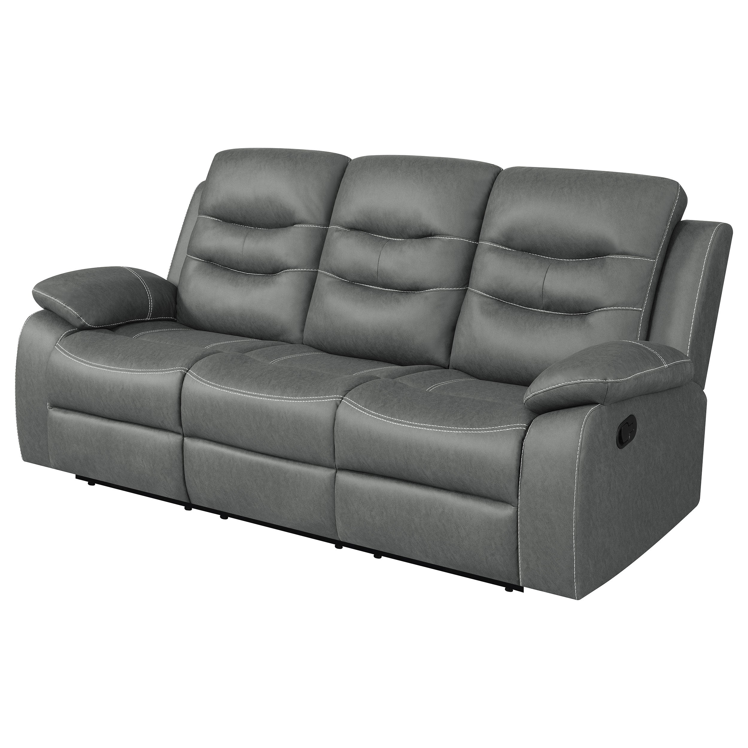 Nova Upholstered Motion Reclining Sofa Dark Grey