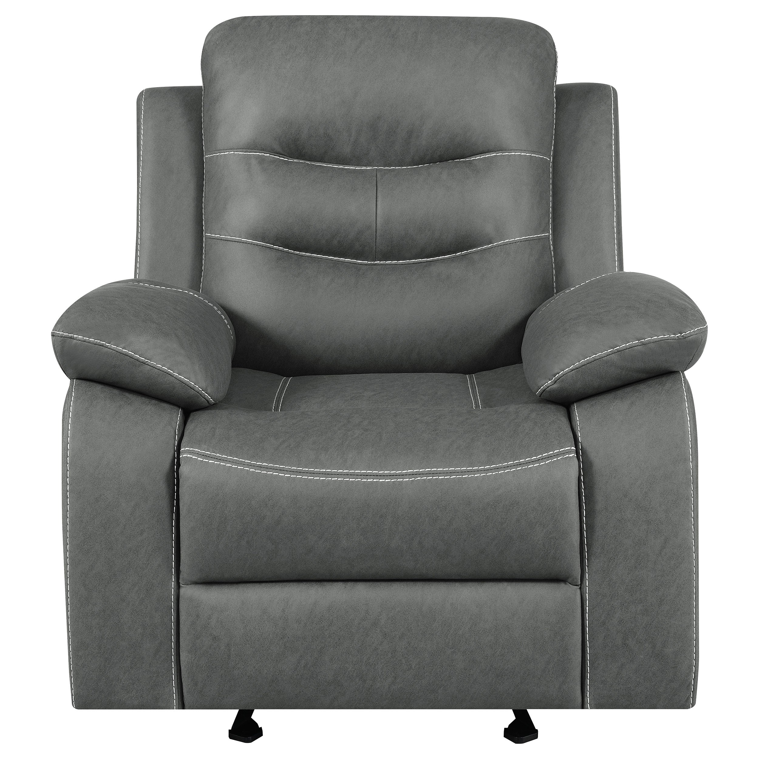 Nova Upholstered Glider Recliner Chair Dark Grey