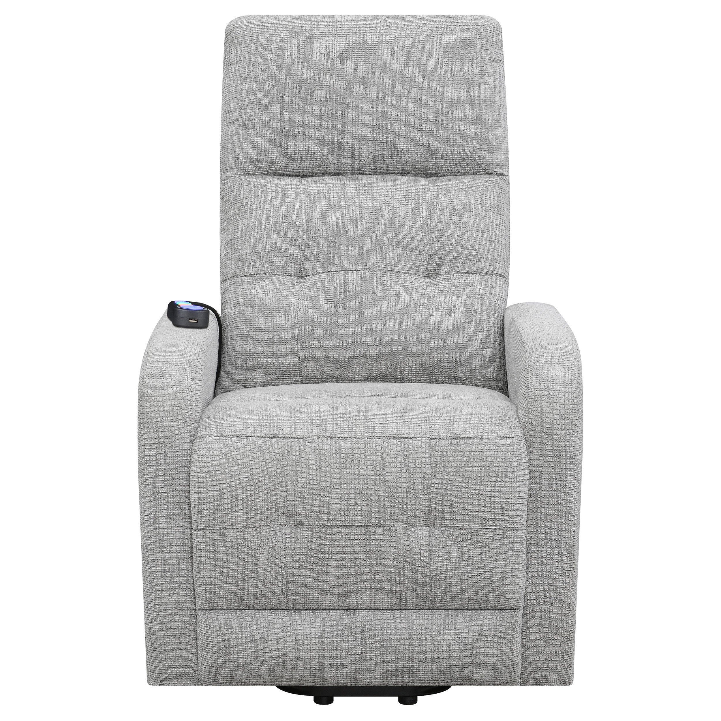 Howie Tufted Upholstered Power Lift Recliner Grey