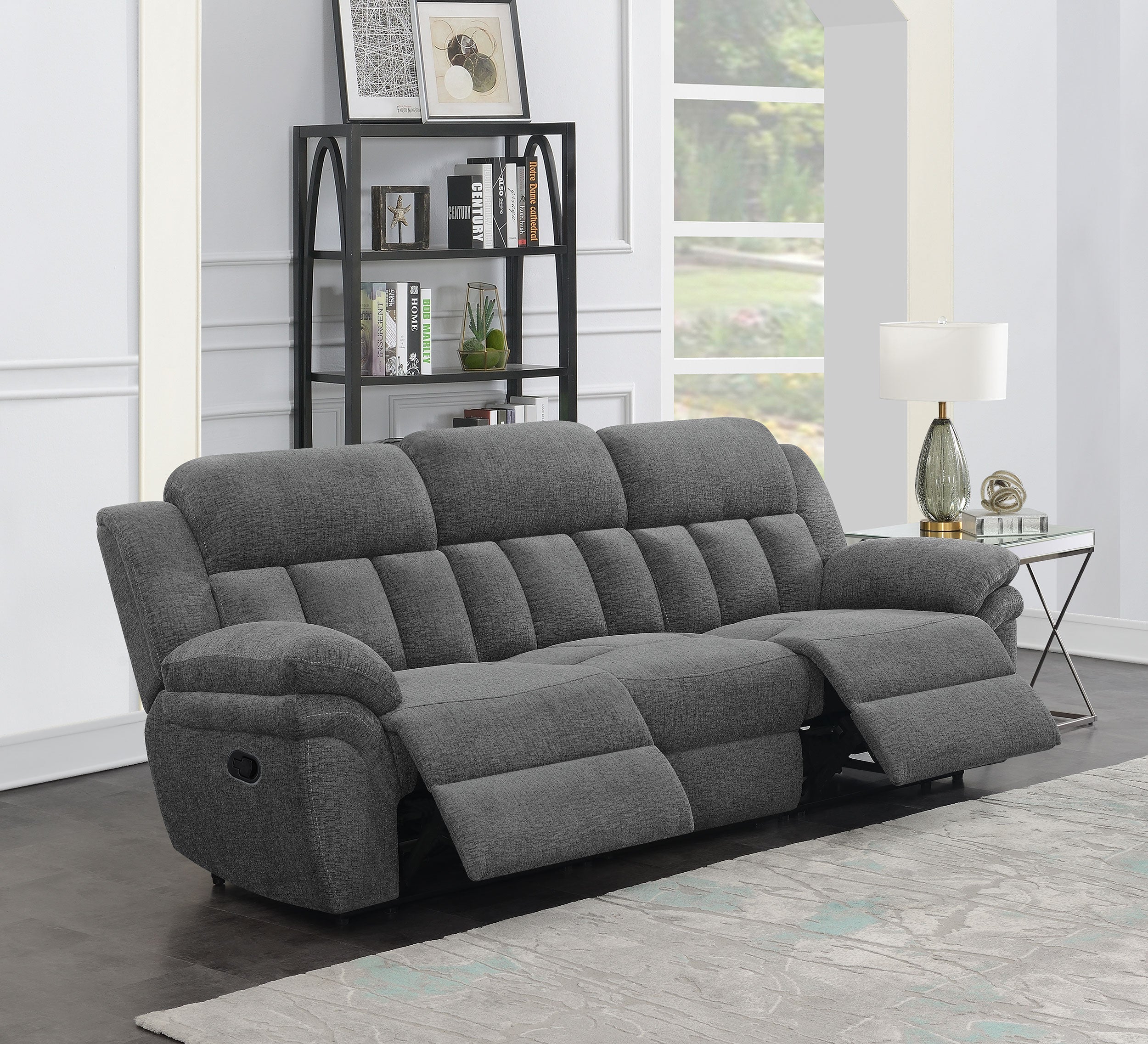 Bahrain Upholstered Motion Sofa Charcoal