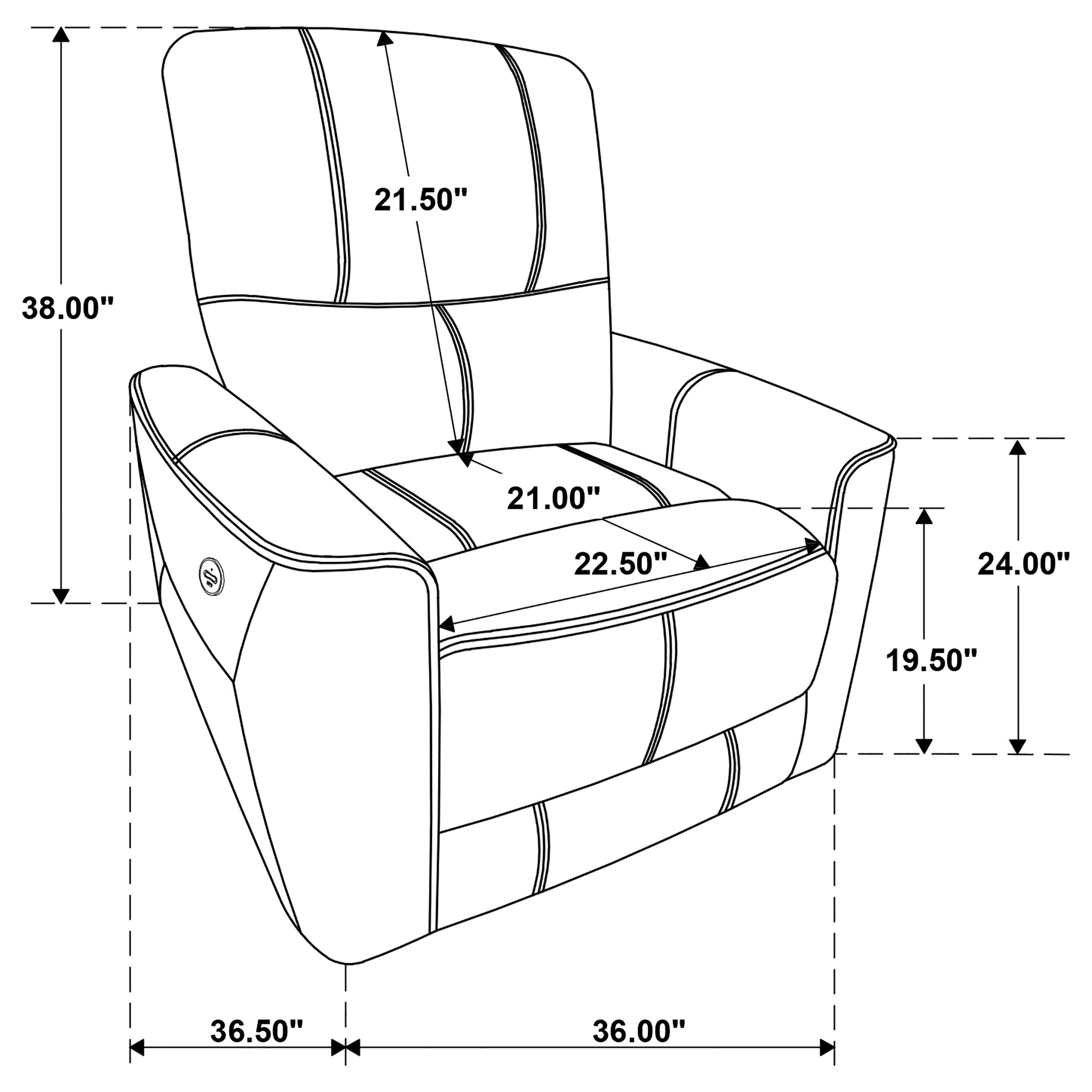 Greenfield Upholstered Power Recliner Chair Ivory