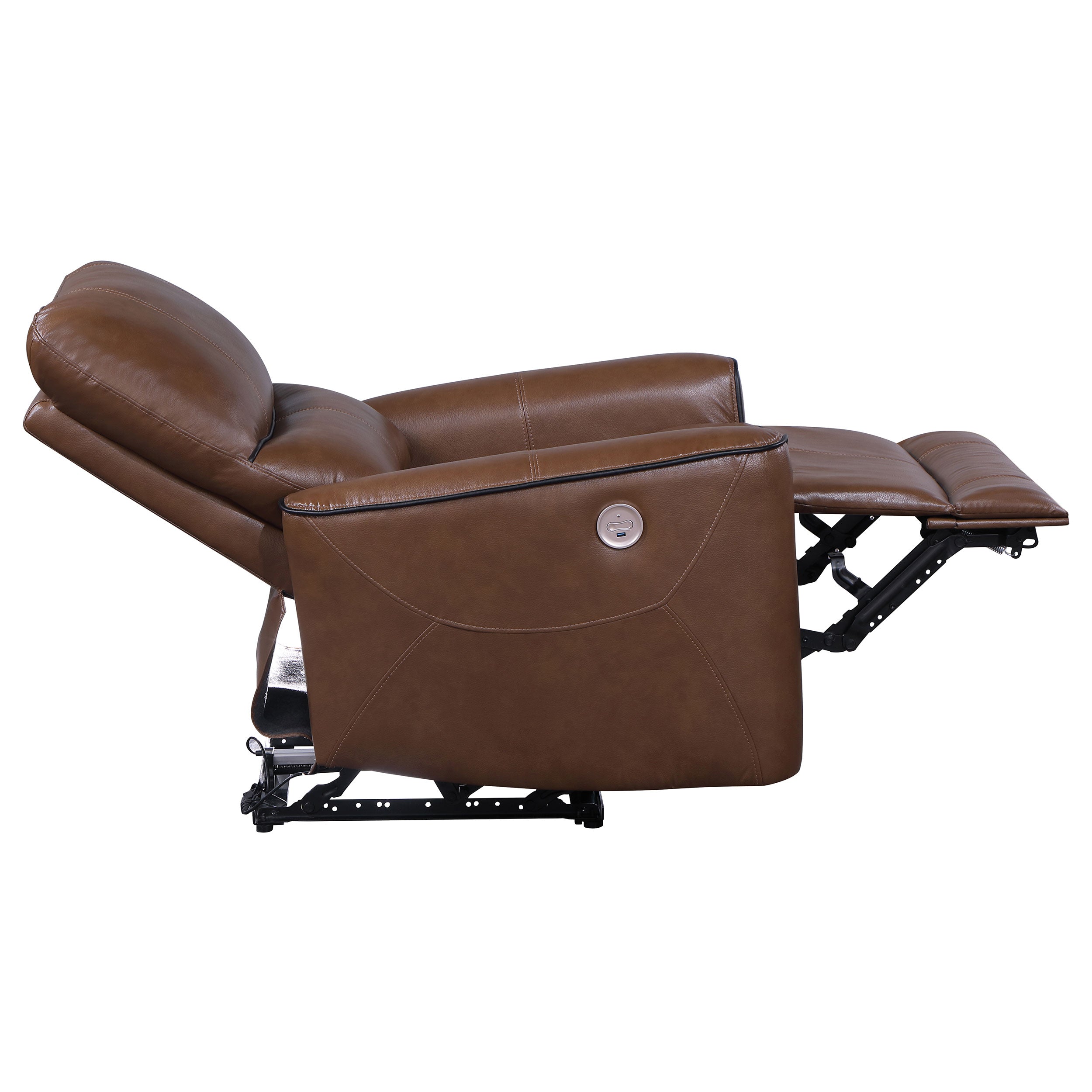 Greenfield 2-piece Upholstered Power Reclining Sofa Set Saddle Brown