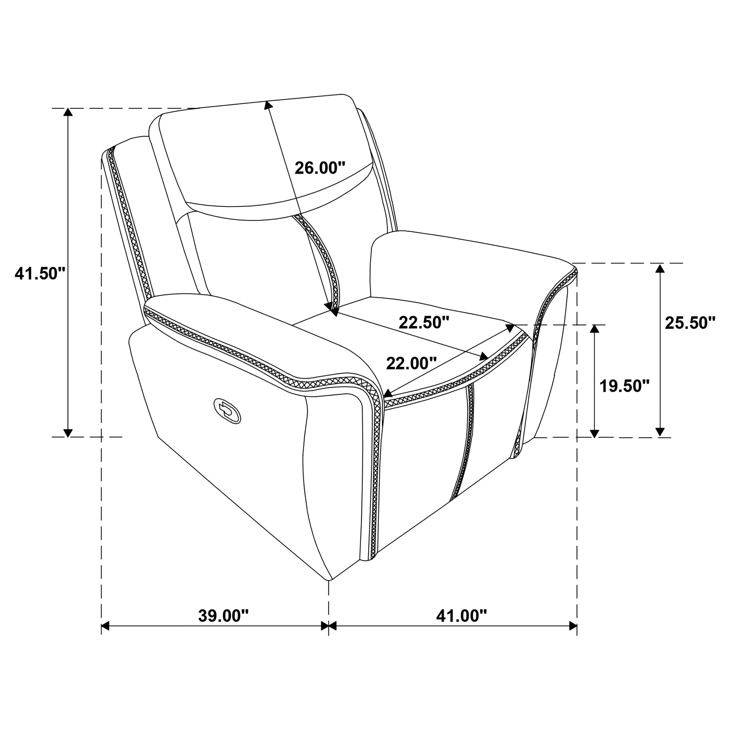 Sloane Upholstered Motion Recliner Chair Blue