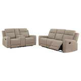 Brentwood  Upholstered Reclining Sofa Set Taupe