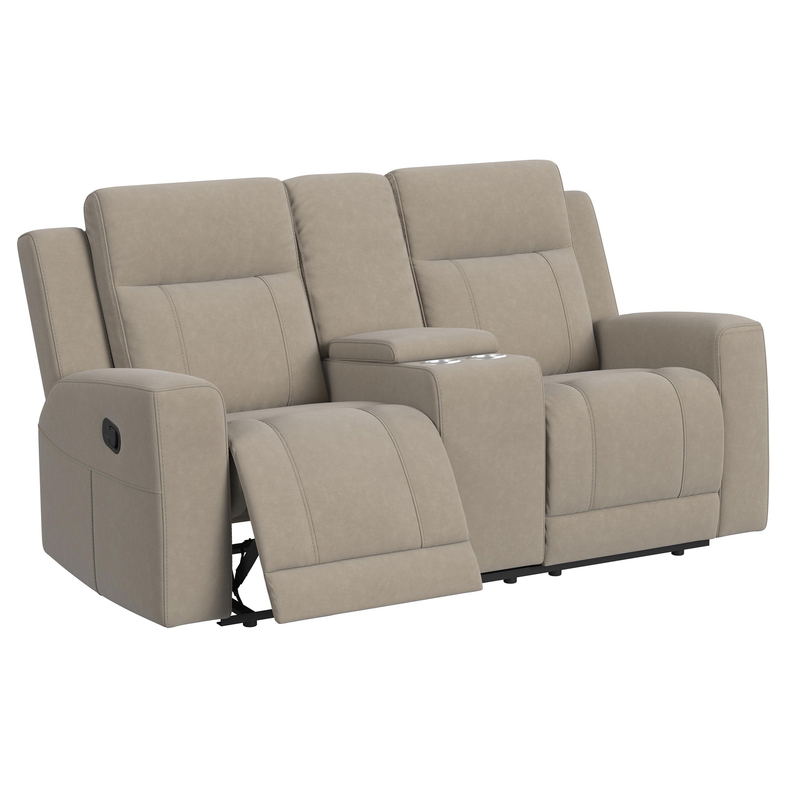 Brentwood  Upholstered Reclining Sofa Set Taupe