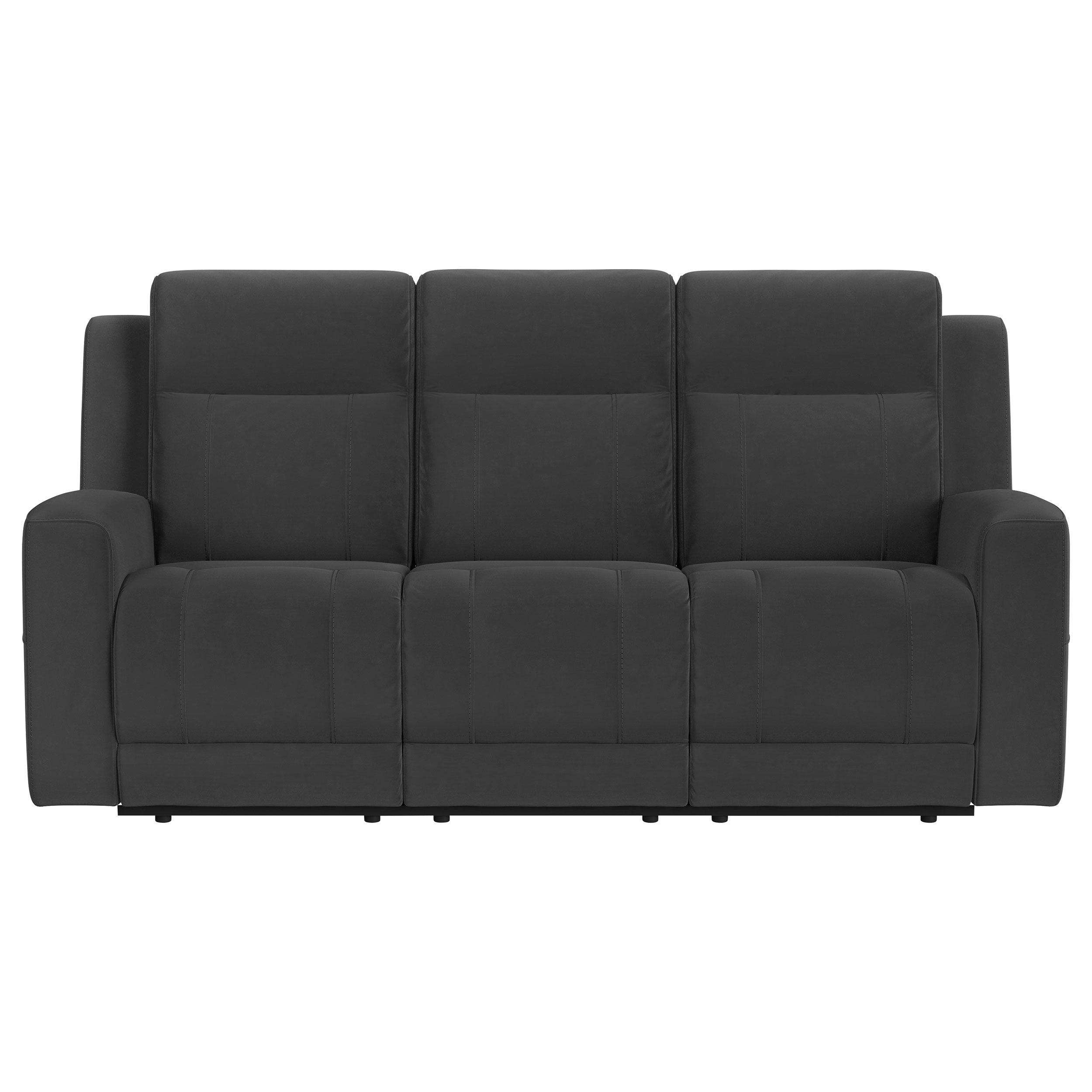 Brentwood  Upholstered Reclining Sofa Set Dark Charcoal