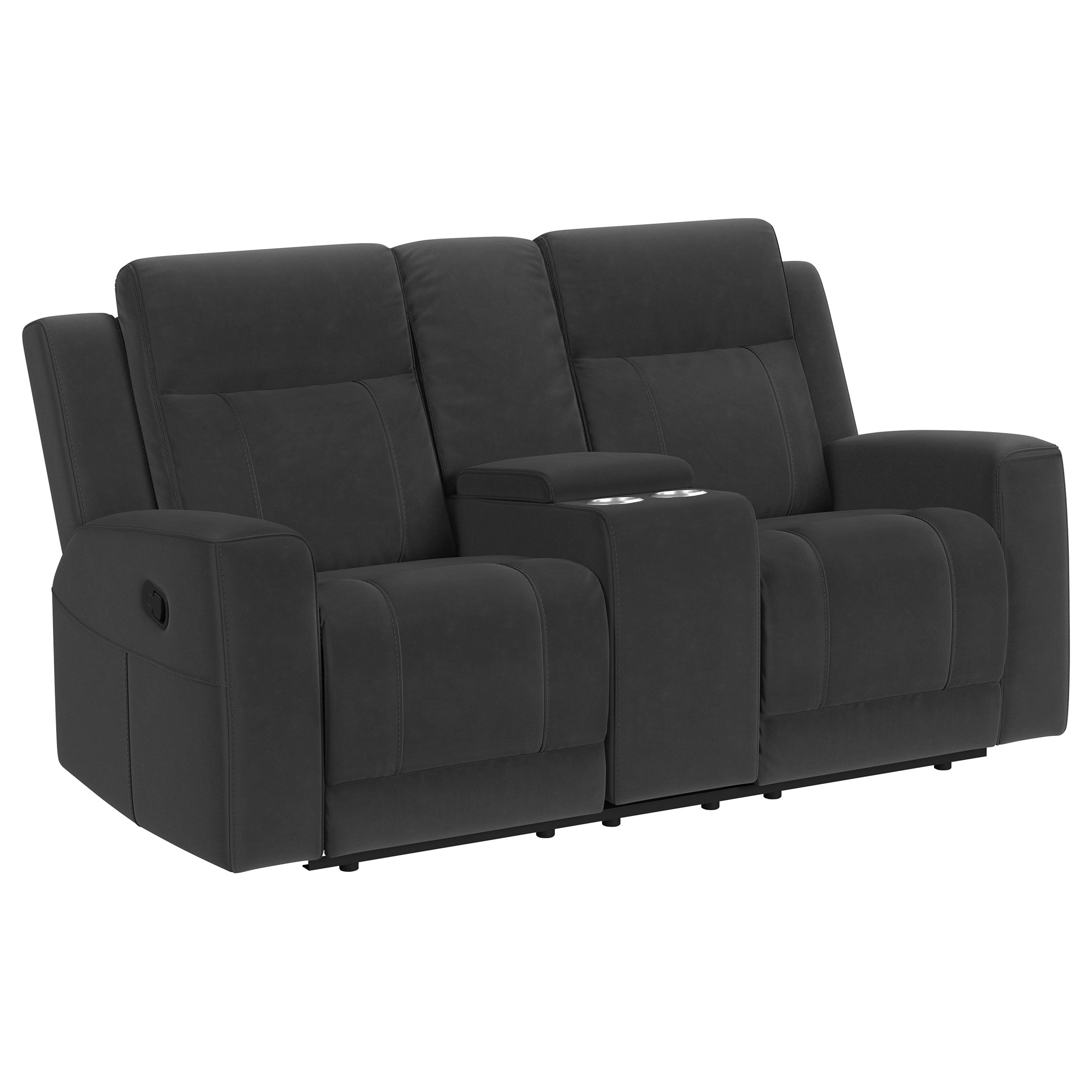 Brentwood  Upholstered Reclining Sofa Set Dark Charcoal