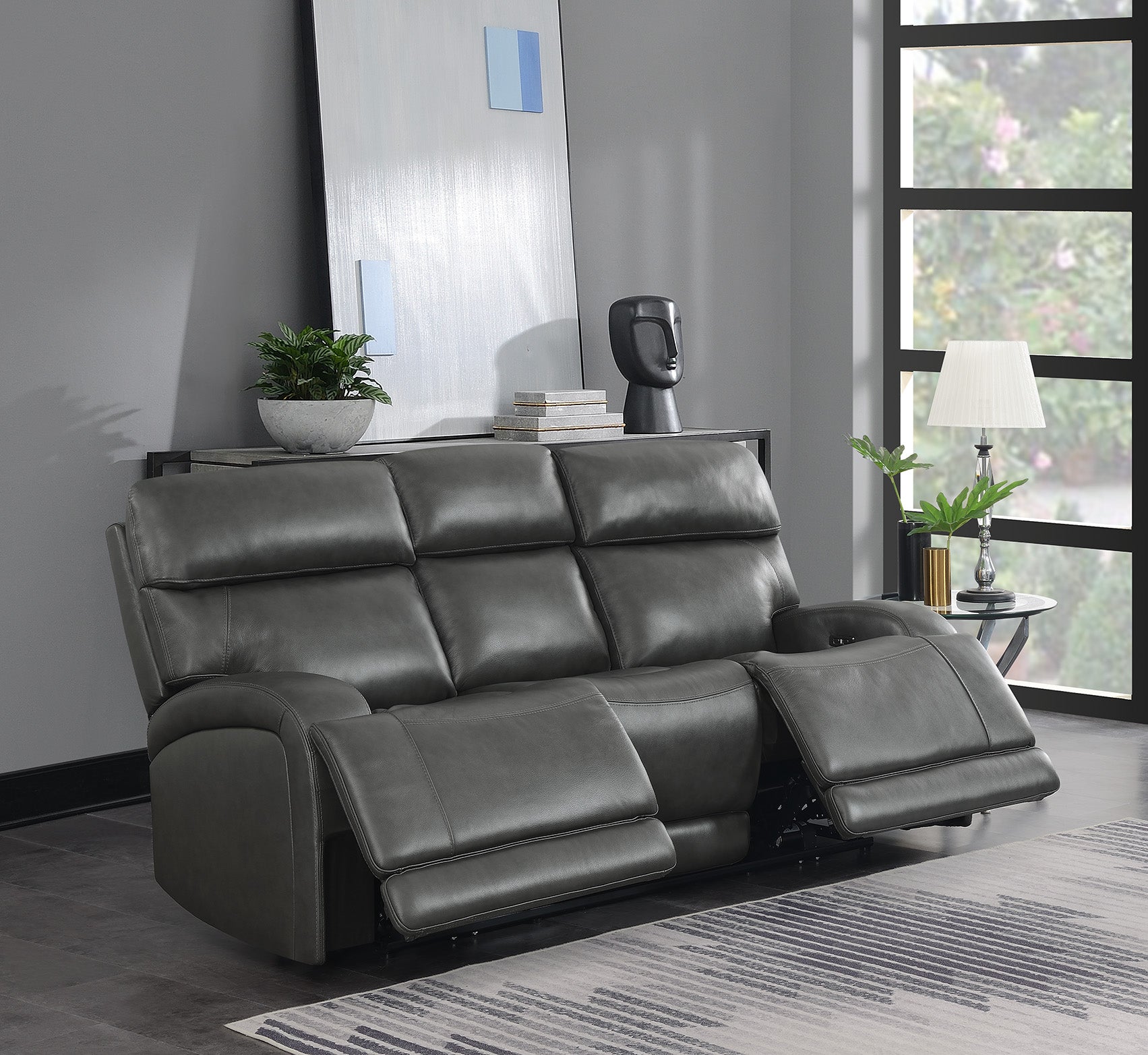 Longport Upholstered Power Sofa Charcoal