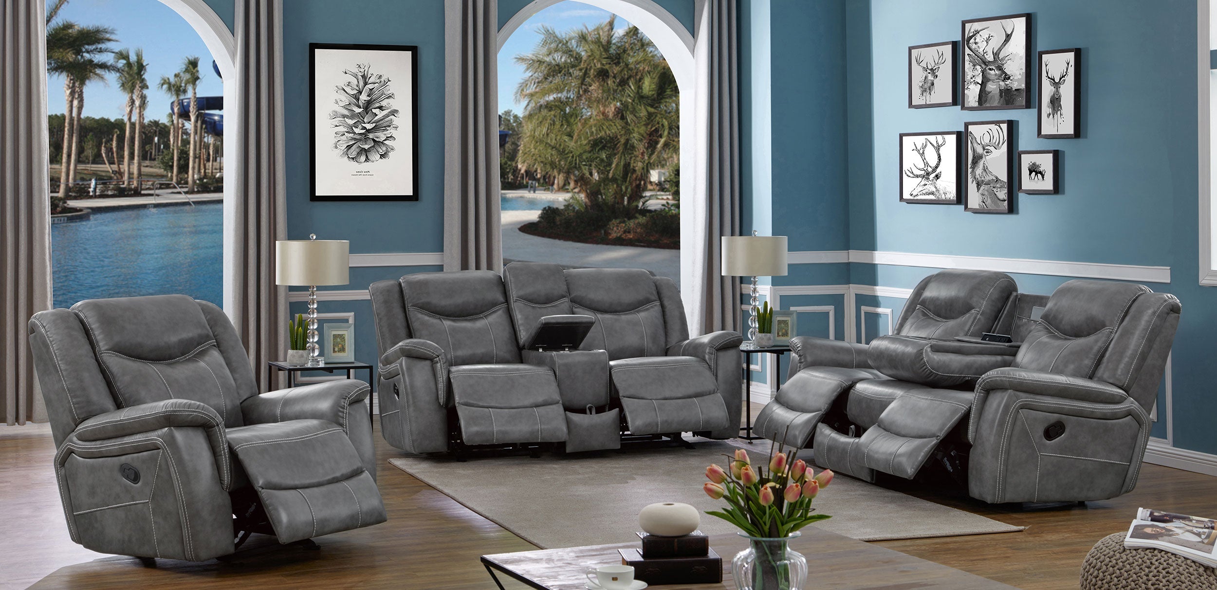 Conrad 2-piece Living Room Set Grey