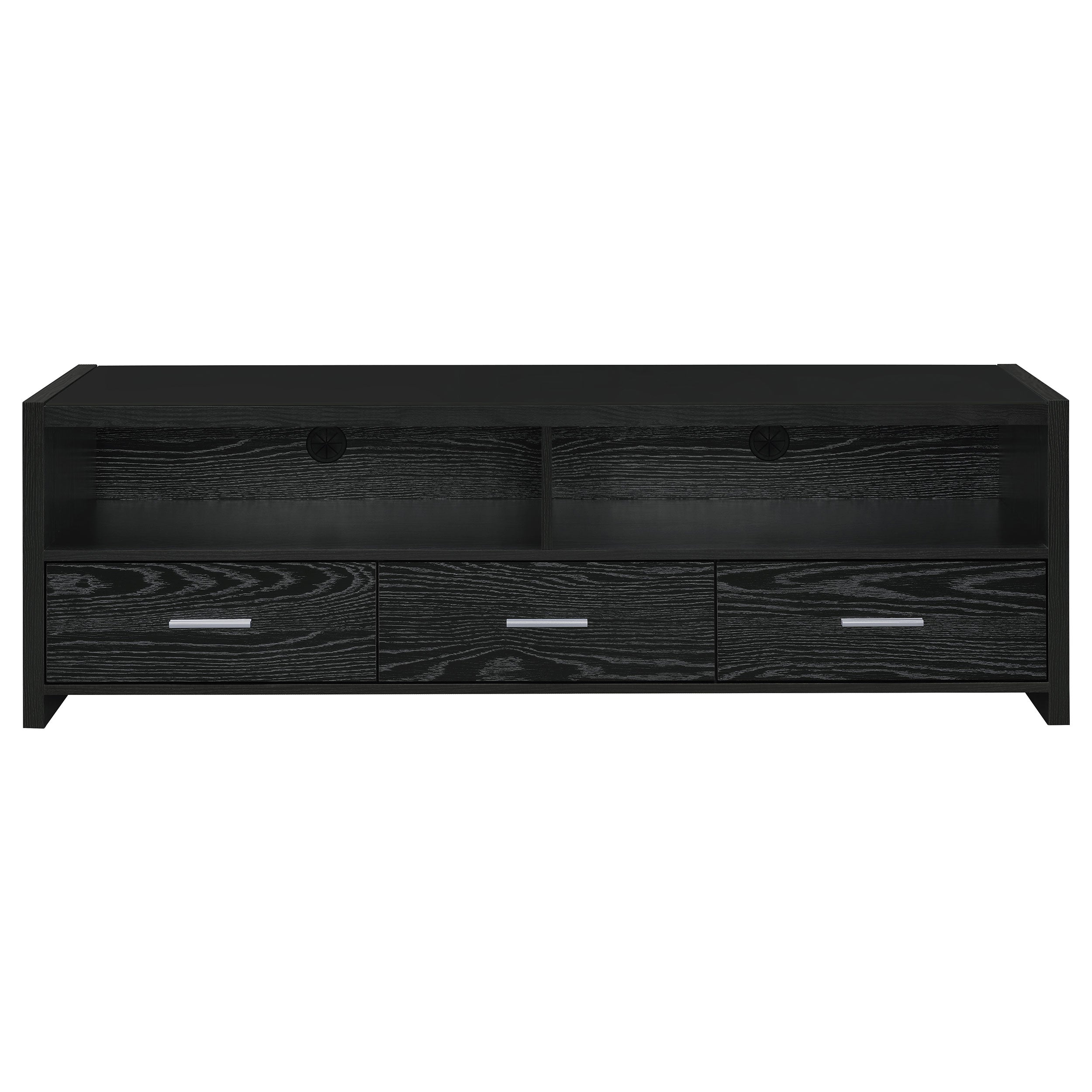 Alton 62" 3-drawer TV Console Black Oak