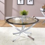 Brooke Glass Top Coffee Table Chrome and Black