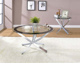 Brooke Glass Top Coffee Table Chrome and Black