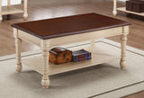 Layla Rectangular Coffee Table Dark Cherry and Antique White