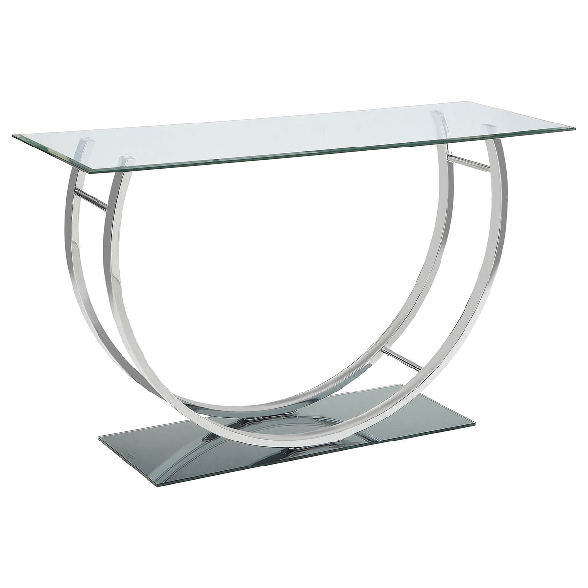 Danville U-shaped Sofa Table Chrome