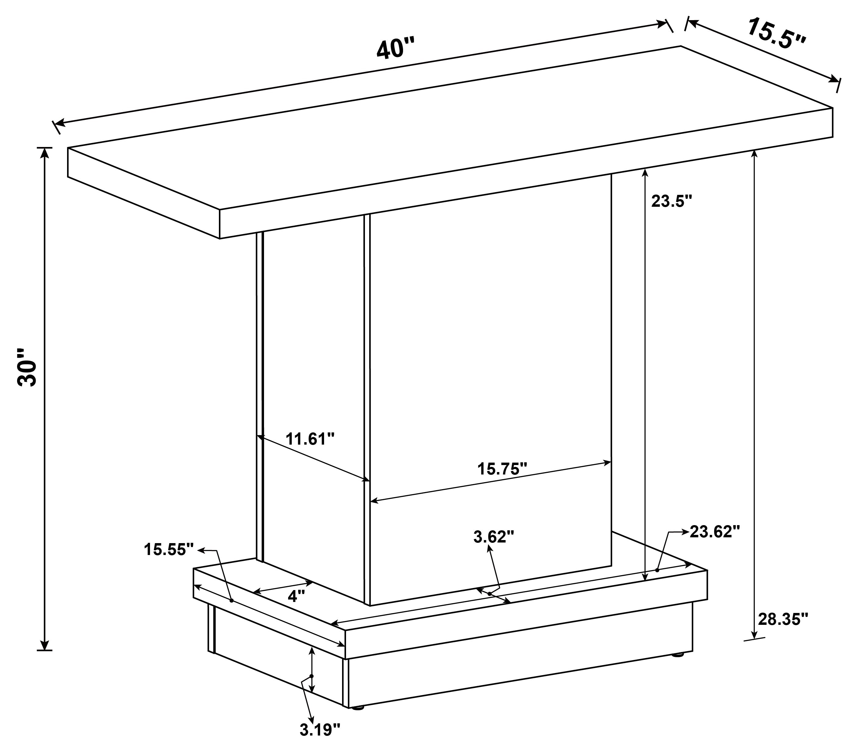 Reston Pedestal Sofa Table Cappuccino