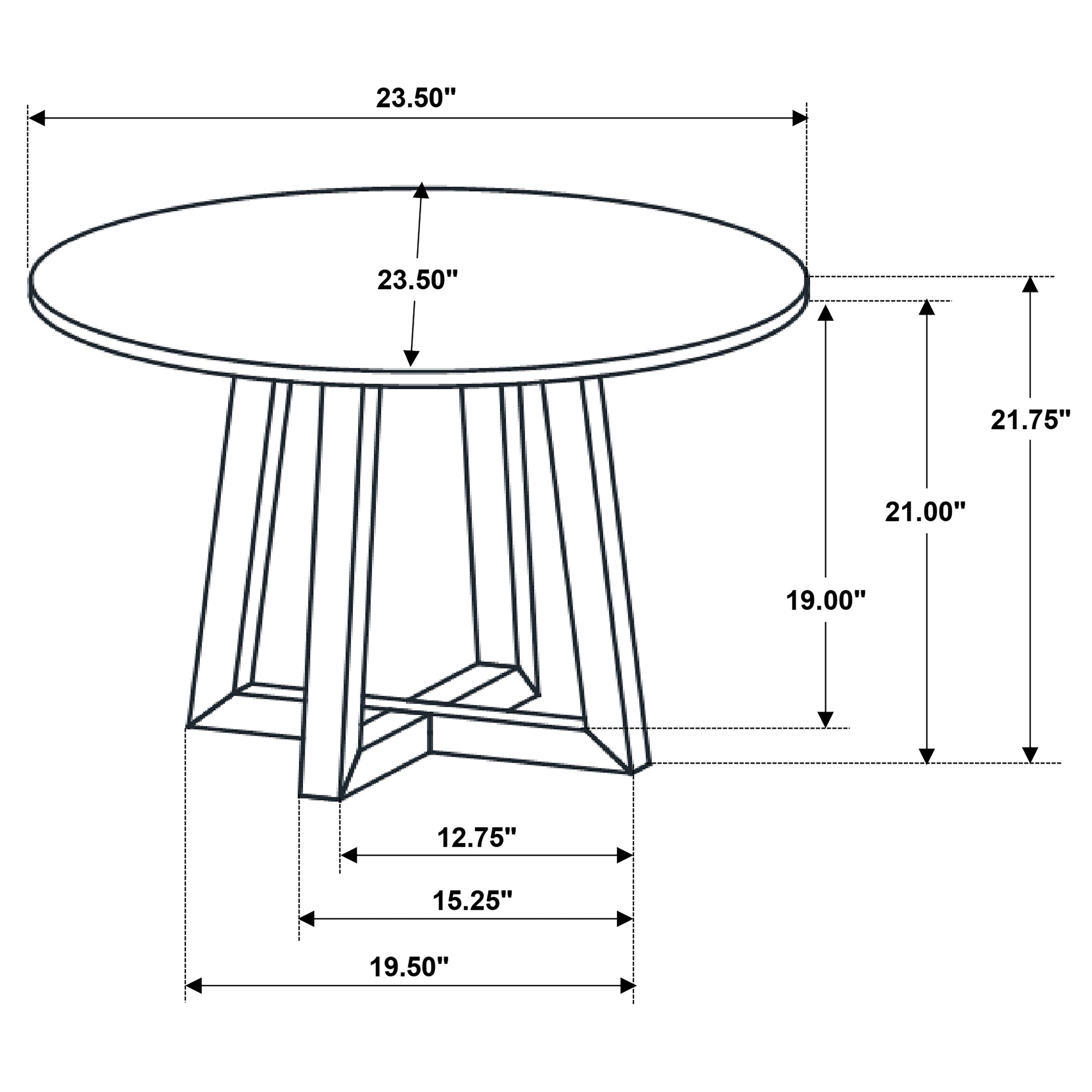 Skylark Round End Table with Marble-like Top Letizia and Light Oak