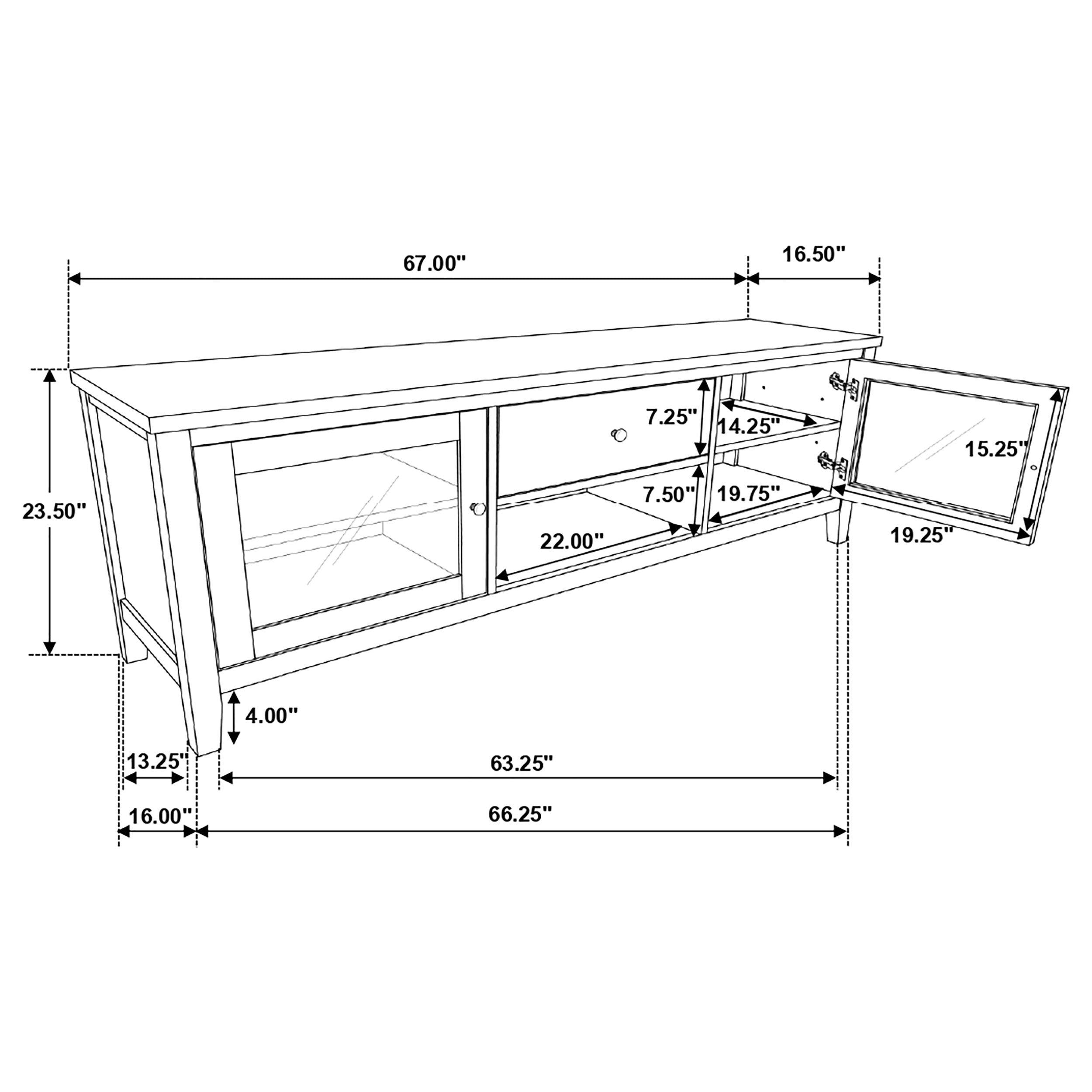 Angela 3-piece Entertainment Center With 67" TV Stand Brown and White