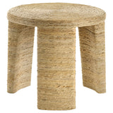 Artina Woven Rattan Round End Table Natural Brown