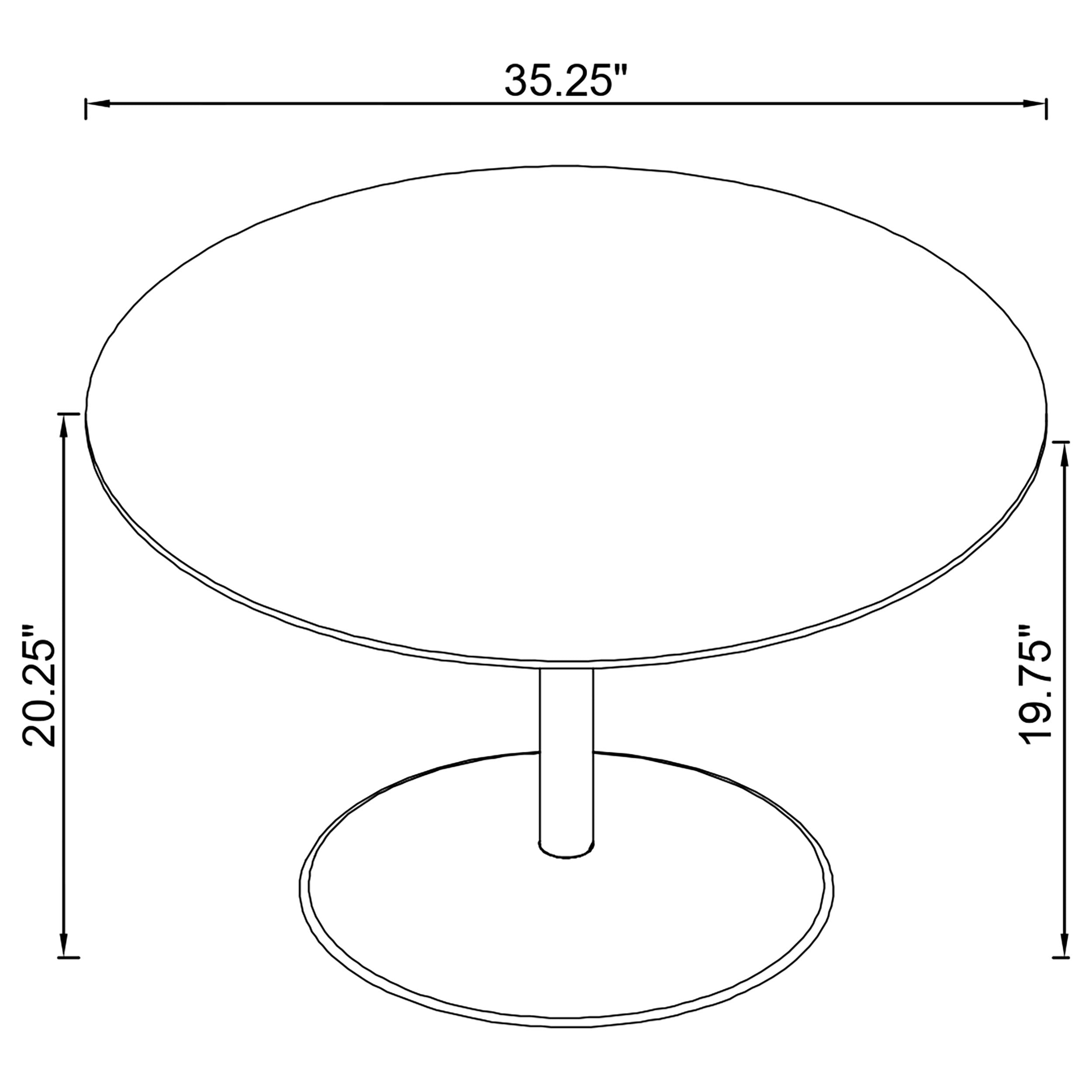 Ganso Round Metal Coffee Table with Tempered Glass Top Black