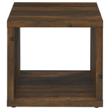 Frisco Square Engineered Wood Side End Table Dark Pine