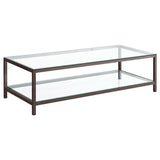 Trini Coffee Table with Glass Shelf Black Nickel