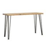 Zander Sofa Table with Hairpin Leg Natural and Matte Black