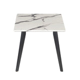 Bayhill Square Faux Marble Top End Table Black and White