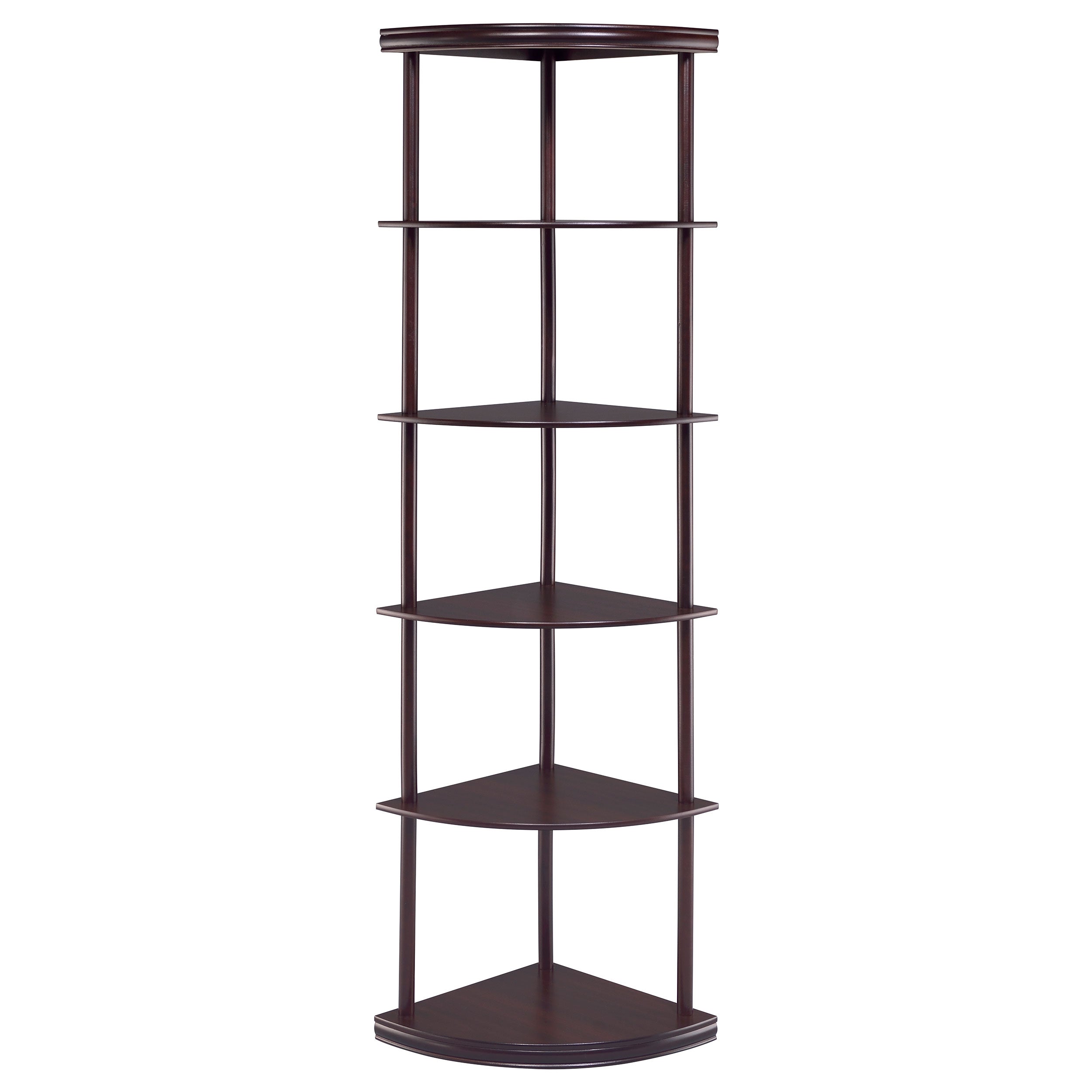 Bonwick 5-shelf Corner Bookshelf Cappuccino