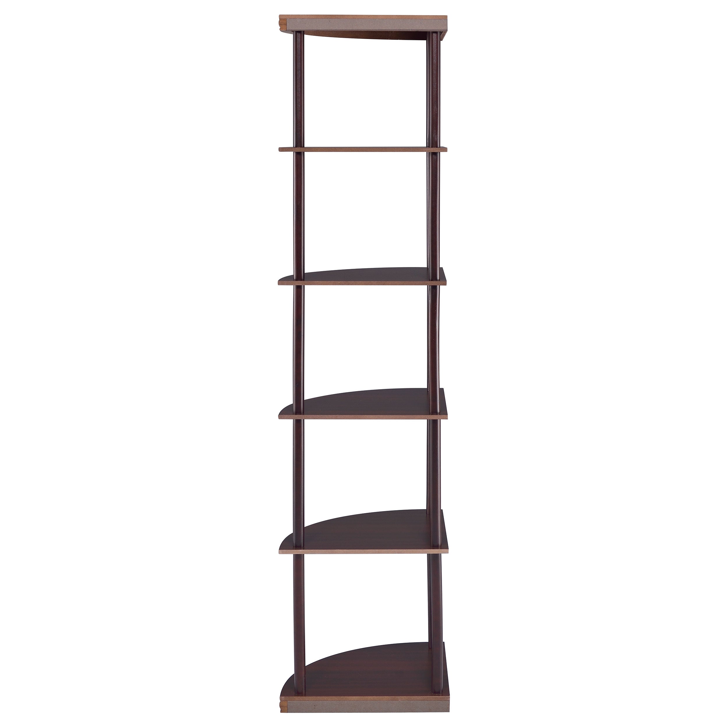 Bonwick 5-shelf Corner Bookshelf Cappuccino