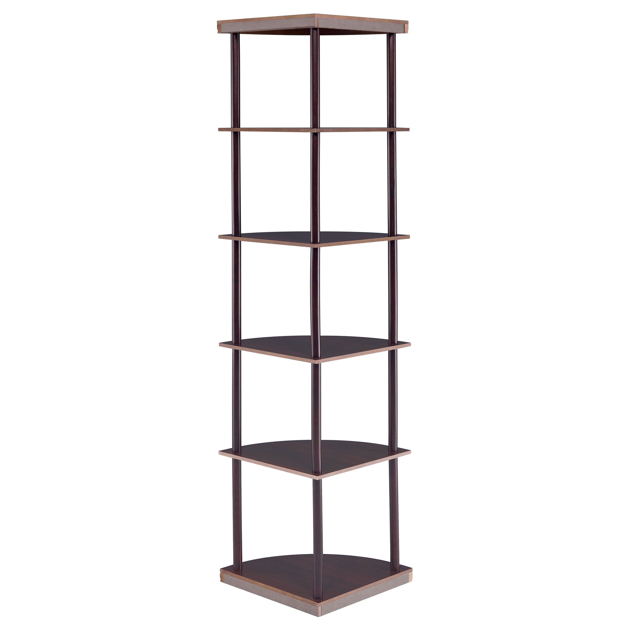 Bonwick 5-shelf Corner Bookshelf Cappuccino