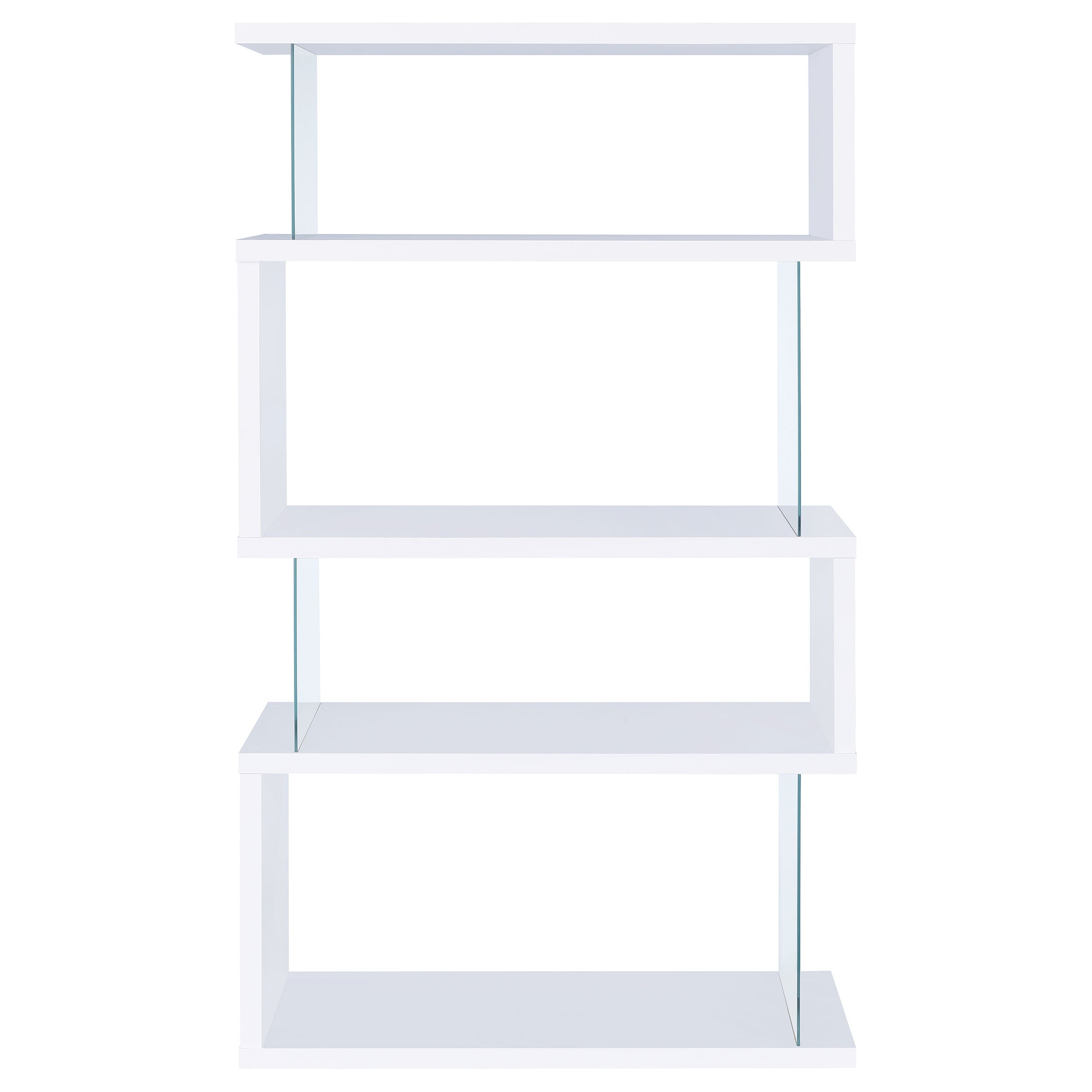 Emelle 4-tier Bookcase White and Clear