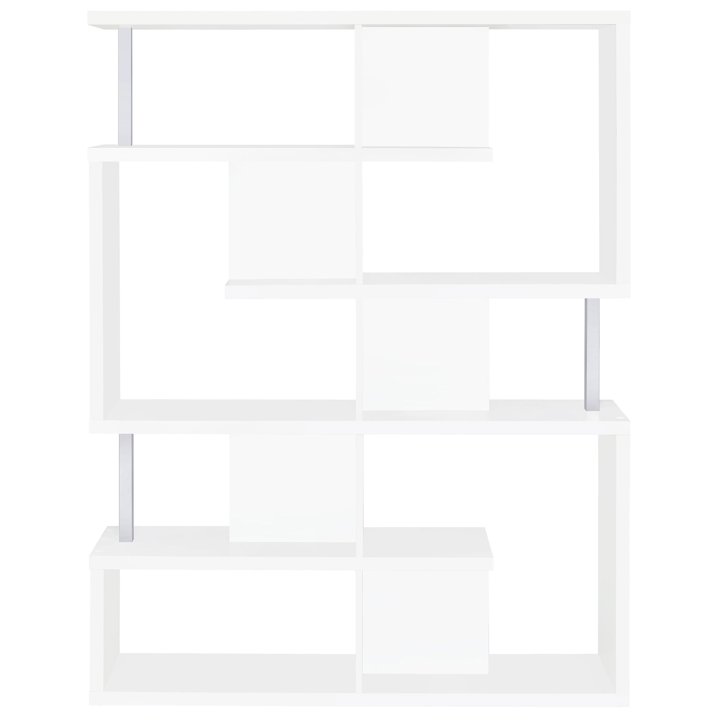 Hoover 5-tier Bookcase White and Chrome