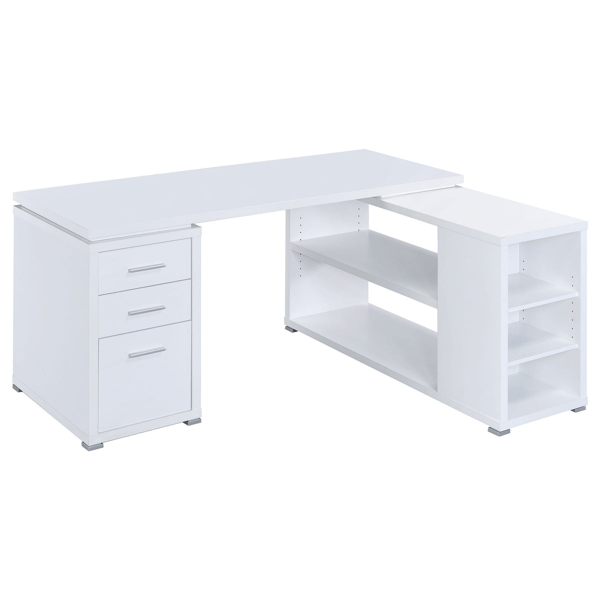 Yvette L-shape Office Desk White