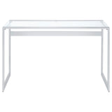 Hartford Glass Top Writing Desk Chrome