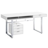 Whitman 4-drawer Writing Desk Glossy White