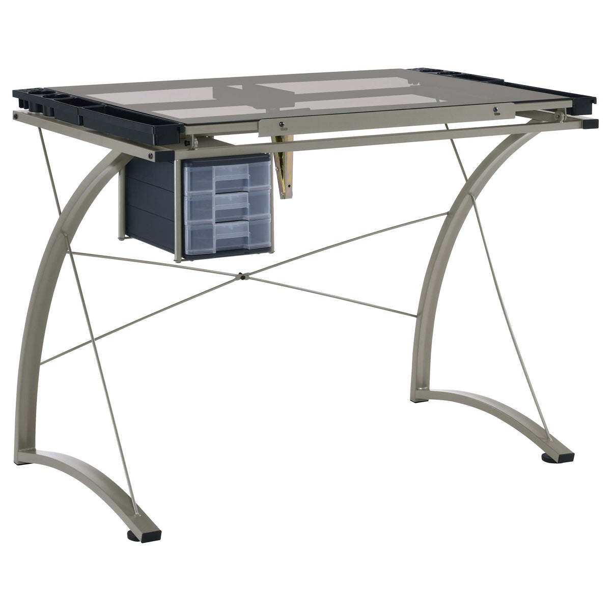 Melo 3-Drawer Drafting Desk Champagne