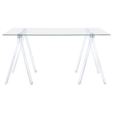 Amaturo Writing Desk with Glass Top Clear