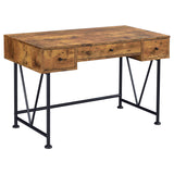 Analiese 3-drawer Writing Desk Antique Nutmeg and Black