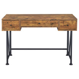 Analiese 3-drawer Writing Desk Antique Nutmeg and Black