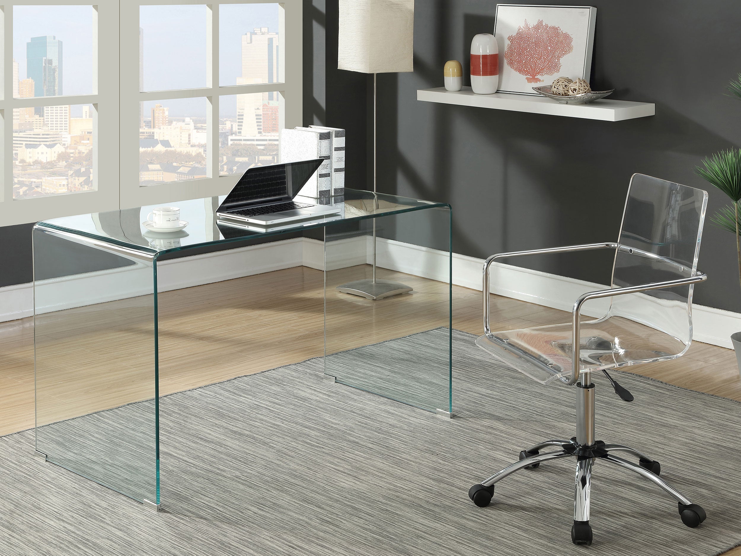 Ripley Glass Writing Desk Clear