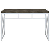 Grimma Writing Desk Rustic Grey Herringbone