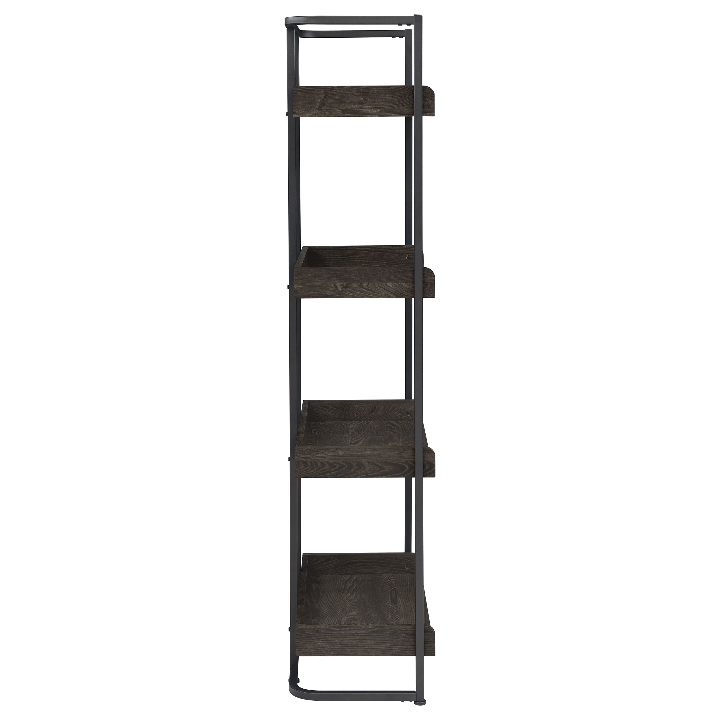 Ember 4-shelf Bookcase Dark Oak and Sandy Black