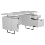 Lawtey Floating Top Office Desk White Gloss