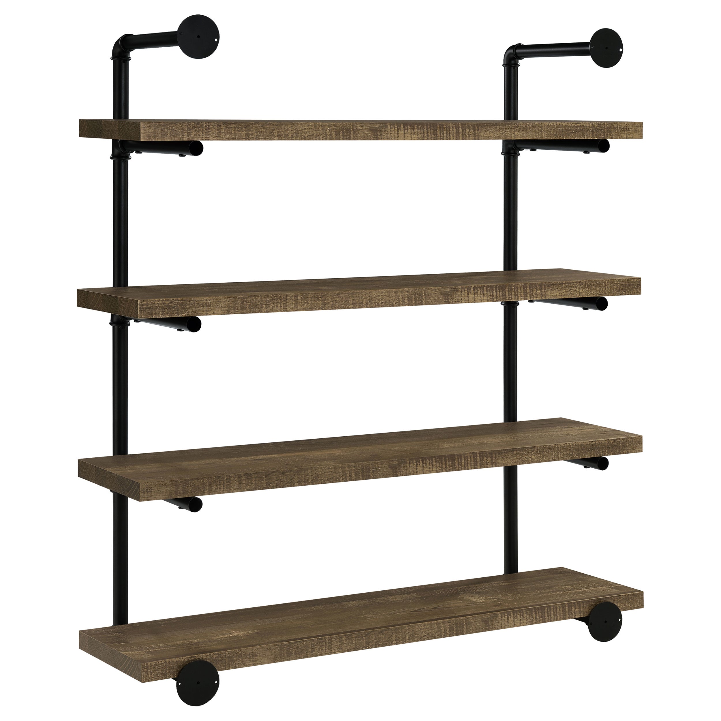 Elmcrest 40-inch Wall Shelf Black and Rustic Oak