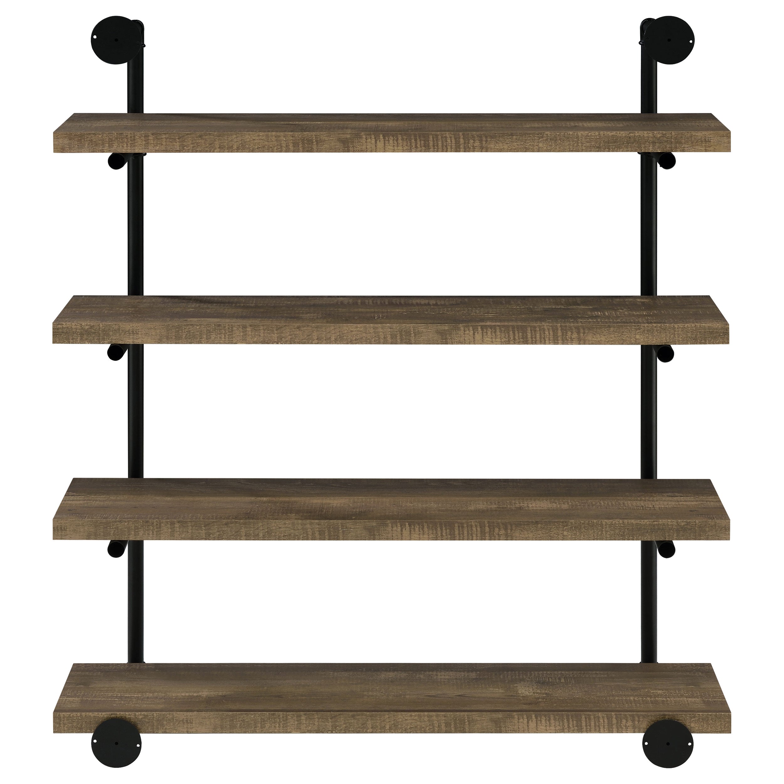 Elmcrest 40-inch Wall Shelf Black and Rustic Oak