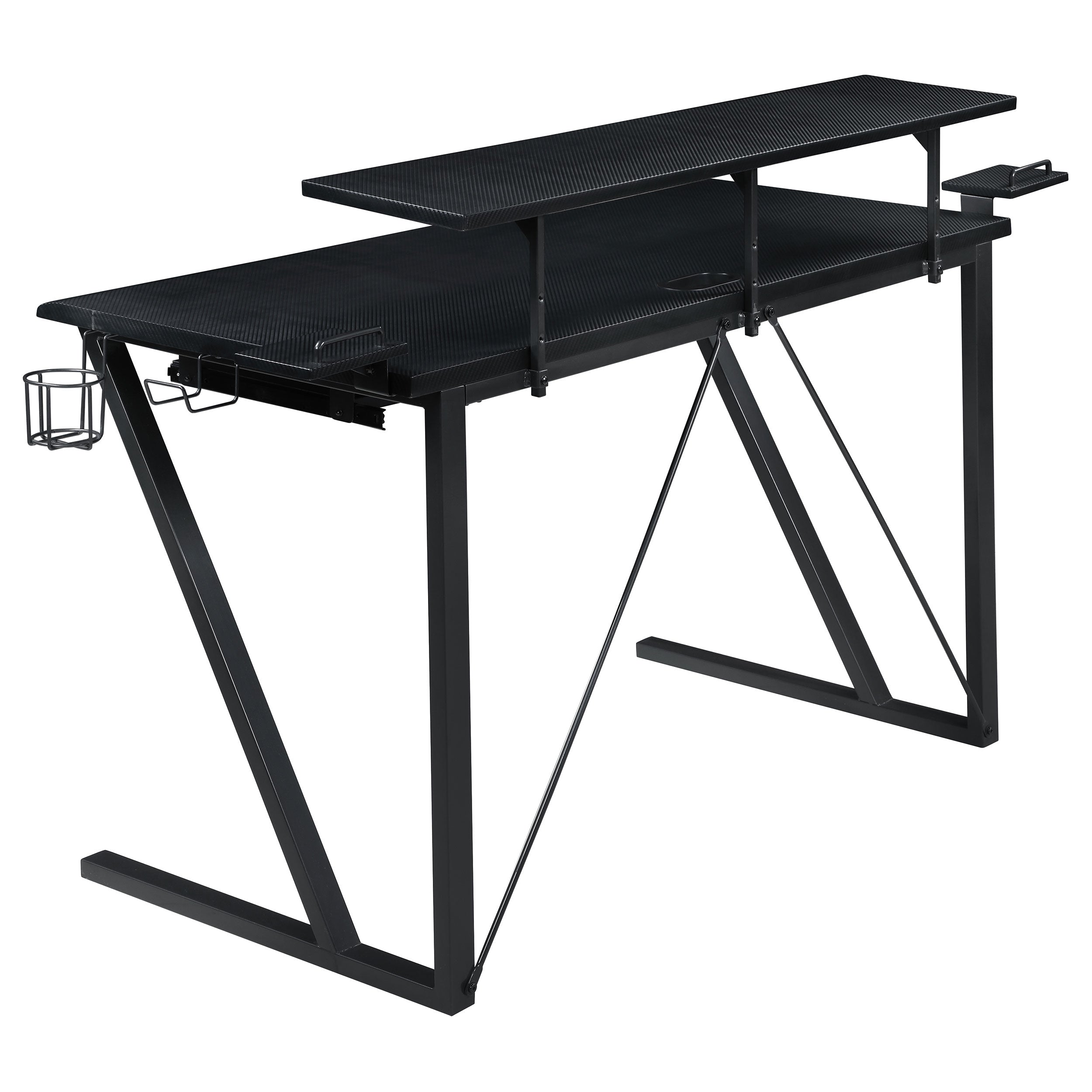 Wedalia Gaming Desk with Cup Holder Gunmetal