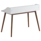 Percy 4-Compartment Writing Desk White and Walnut