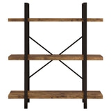 Cole 3-Shelf Bookcase Antique Nutmeg and Black