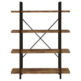 Cole 4-Shelf Bookcase Antique Nutmeg and Black