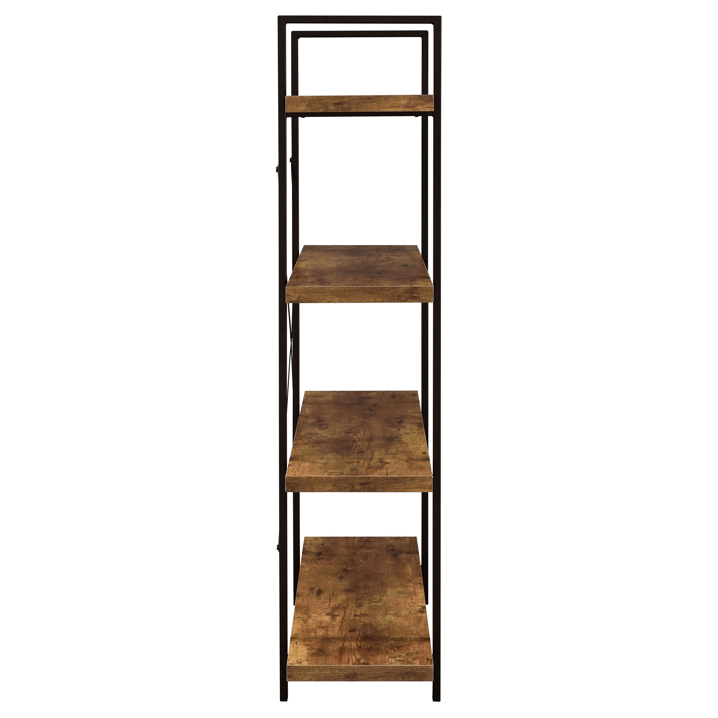 Cole 4-Shelf Bookcase Antique Nutmeg and Black